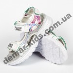 Детские босоножки Lilin Shoes B058-1-1 бело-серебряные большие